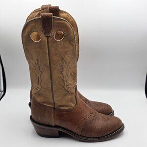 Boulet Boots Mens Size 8.5E Brown Leather Western Cowboy Pull On Made In Canada
